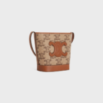 Celine Small Bucket Cuir Triomphe Camel Bag For Women 113782FJU.02CM- 9 Inches/ 22 Cm
