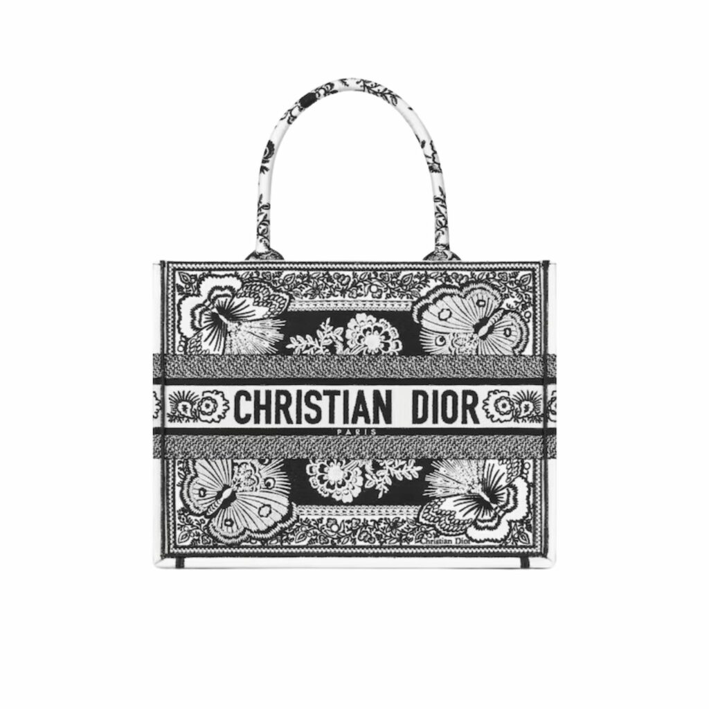 Christian Dior Medium Dior Book Tote Black And White Bag