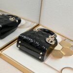 Christian Dior Mini Lady Dior Bag Black For Women 17cm