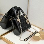 Christian Dior Mini Lady Dior Bag Black For Women 17cm