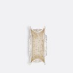Christian Dior Small Dior Book Tote Gold-Tone And White Bag For Women M1265ZESU_M01E- 10.5 Inches/ 26.5 Cm