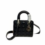 Christian Dior Small Lady Dior Bag Black For Women 8in/20cm