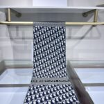  Dior Slanted Letter Knitted Long Scarf Black For Women