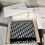  Dior Slanted Letter Knitted Long Scarf Black For Women