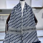  Dior Slanted Letter Knitted Long Scarf Black For Women