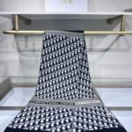  Dior Slanted Letter Knitted Long Scarf Black For Women