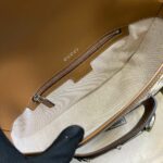 Gucci Horsebit 1955 Small Shoulder Bag Silver/Beige For Women 26.5cm / 10.4in 764155 FACX6 9761