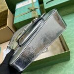 Gucci Horsebit 1955 Small Shoulder Bag Silver/Beige For Women 26.5cm / 10.4in 764155 FACX6 9761