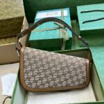 Gucci Horsebit 1955 Small Shoulder Bag Silver/Beige For Women 26.5cm / 10.4in 764155 FACX6 9761