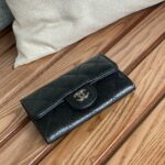 Chanel Classic Card Holder Silver Hardware Black For Women, Women's Wallet 4.5in/11.5cm