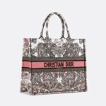 Christian Dior Large Dior Book Tote White And Pastel Pink Butterfly Bag For Women M1286ZESO_M45E- 16.5 Inches/ 42 Cm