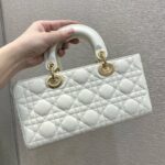 Christian Dior Lady D-Joy Bag White For Women 10.2in/26cm