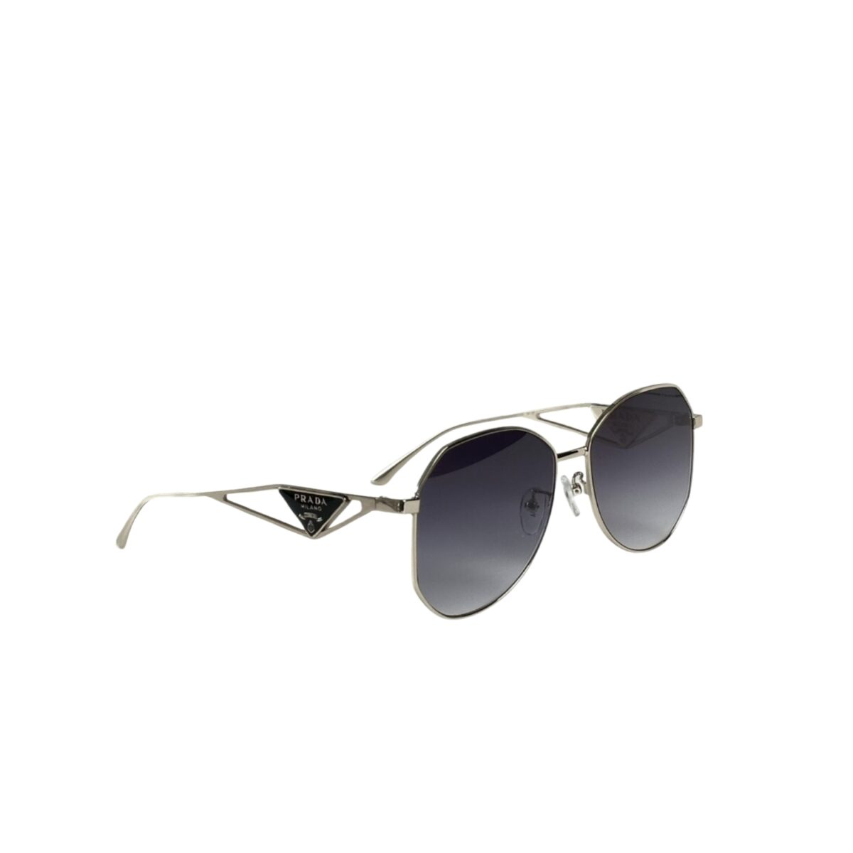 Prada Sunglasses With Triangle Logo Silver For Women