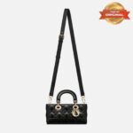 [True-to-ORIGINAL] Christian Dior Small Lady D-Joy Bag Black For Women 9in/22cm
