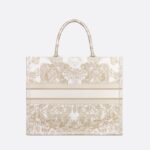 Christian Dior Large Dior Book Tote Gold-Tone And White Bag For Women M1286ZESV_M01E- 16.5 Inches / 42 Cm
