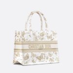 Christian Dior Medium Dior Book Tote Gold-Tone And White Bag For Women M1296ZESU_M01E- 14 Inches / 36 Cm