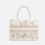 Christian Dior Medium Dior Book Tote Gold-Tone And White Bag For Women M1296ZESU_M01E- 14 Inches / 36 Cm