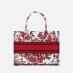 Christian Dior Medium Dior Book Tote White And Red Bag For Women M1296ZESJ_M927- 14 Inches / 36 Cm