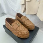 Chanel Double C Buckle Fisherman Loafers Brown For Women