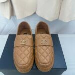 Chanel Double C Buckle Fisherman Loafers Brown For Women