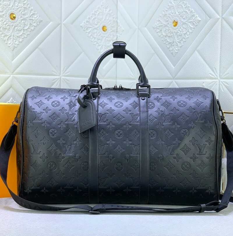Louis Vuitton Keepall Bandoulière 50 Monogram Shadow For Men 19.7in/50cm M44810