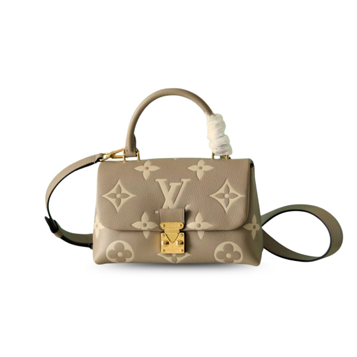Louis Vuitton Madeleine BB Monogram Empreinte Dove Gray/ Creme Beige For Women, Women's Handbags, Shoulder and Crossbody Bags 9.4in/24cm LV