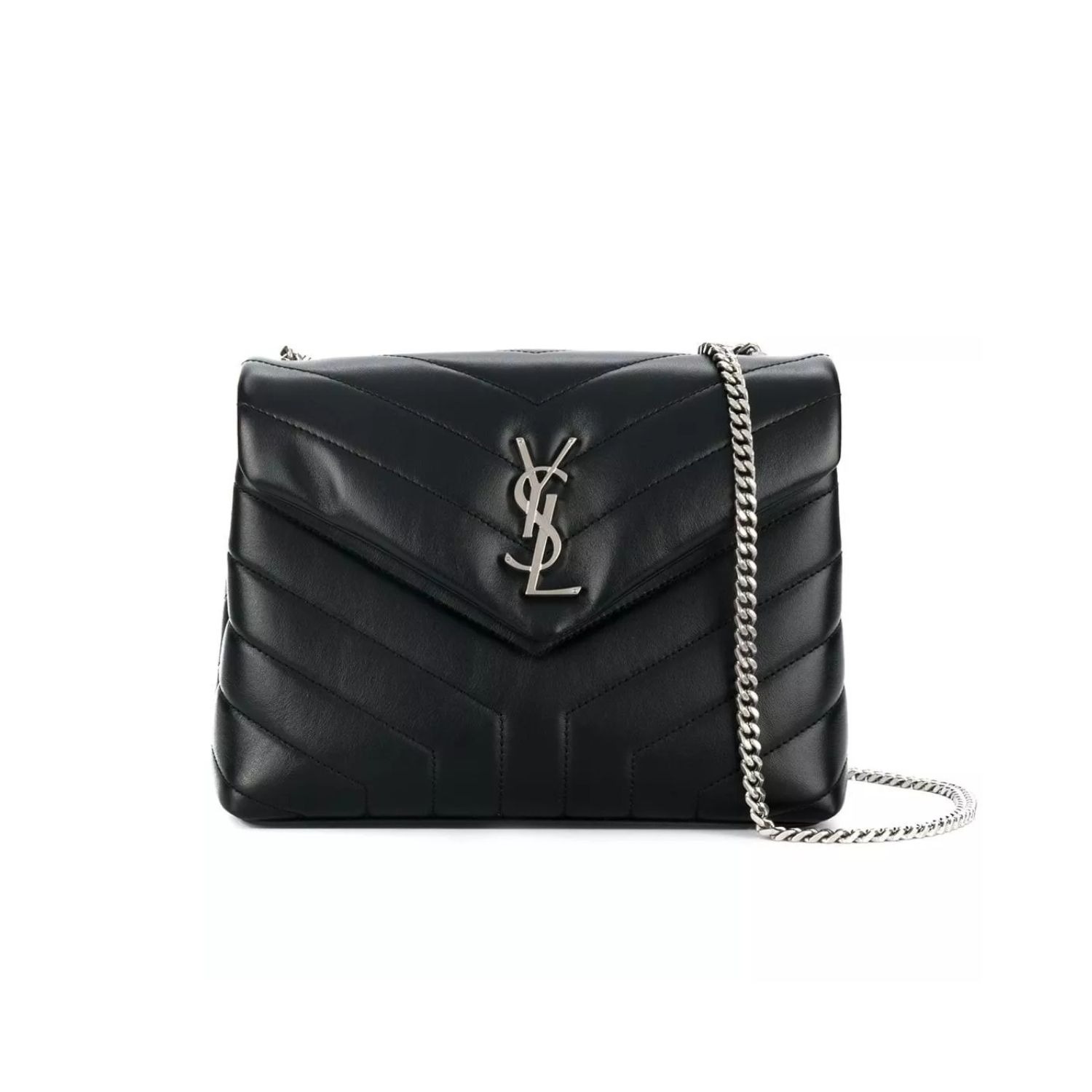 Saint Laurent Loulou Small Chain Bag In Matelassé "Y" Black For Women 9.8in/23cm YSL 494699DV7261000