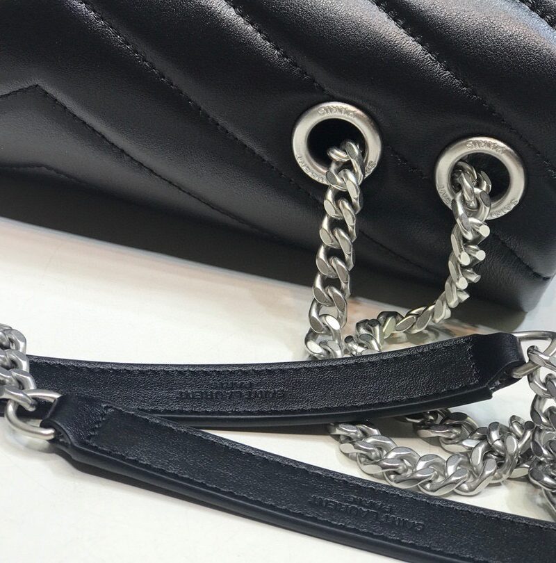 Saint Laurent Loulou Small Chain Bag In Matelassé "Y" Black For Women 9.8in/23cm YSL 494699DV7261000