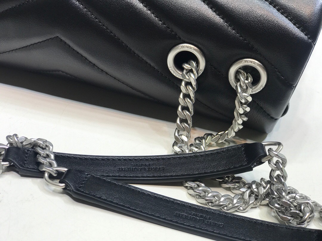 Saint Laurent Loulou Small Chain Bag In Matelassé "Y" Black For Women 9.8in/23cm YSL 494699DV7261000