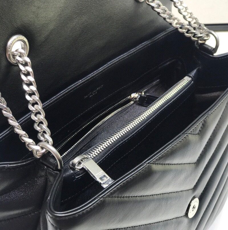 Saint Laurent Loulou Small Chain Bag In Matelassé "Y" Black For Women 9.8in/23cm YSL 494699DV7261000