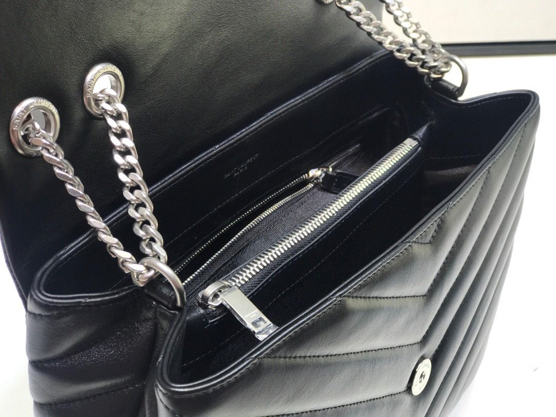 Saint Laurent Loulou Small Chain Bag In Matelassé "Y" Black For Women 9.8in/23cm YSL 494699DV7261000