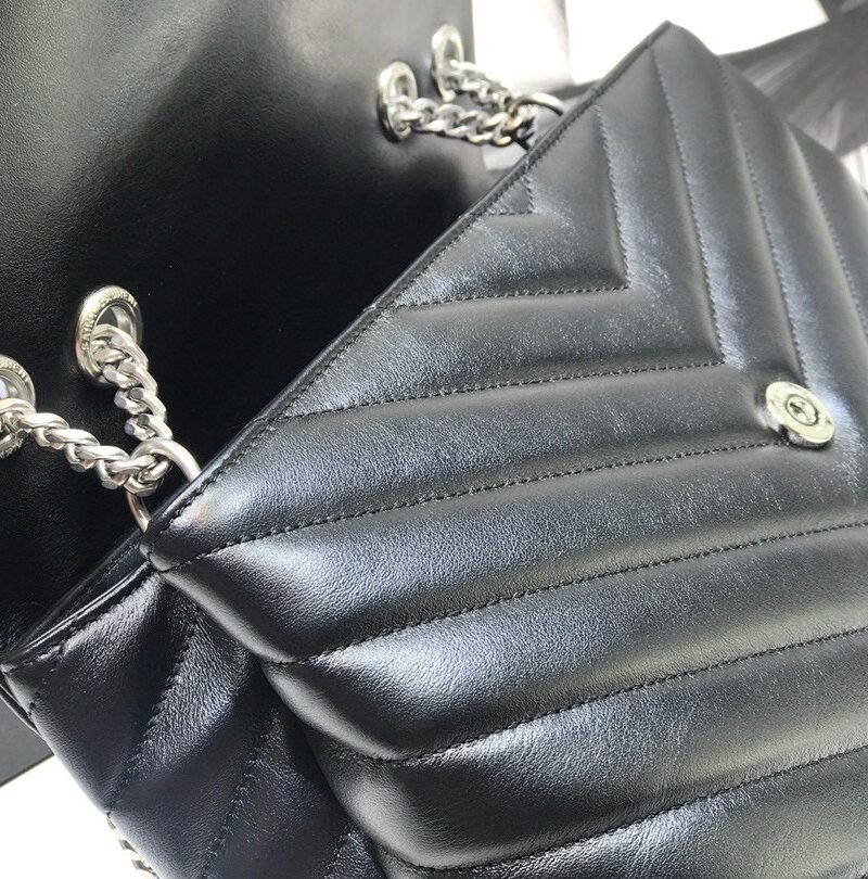 Saint Laurent Loulou Small Chain Bag In Matelassé "Y" Black For Women 9.8in/23cm YSL 494699DV7261000