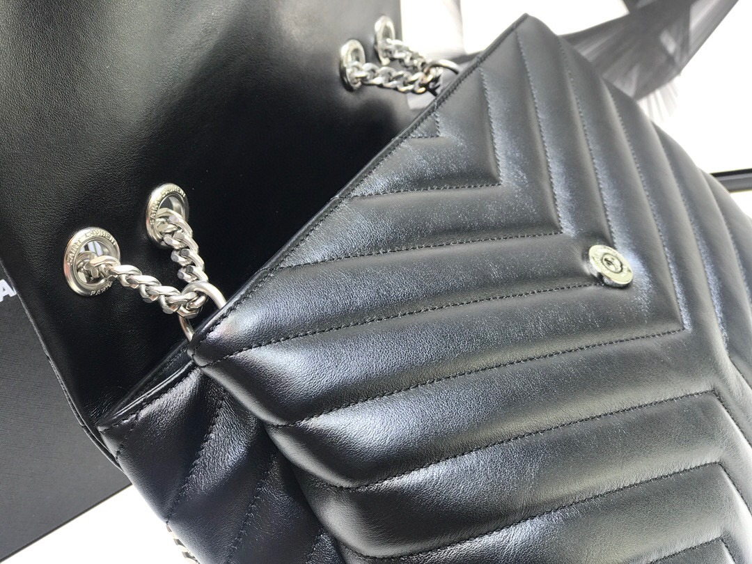 Saint Laurent Loulou Small Chain Bag In Matelassé "Y" Black For Women 9.8in/23cm YSL 494699DV7261000