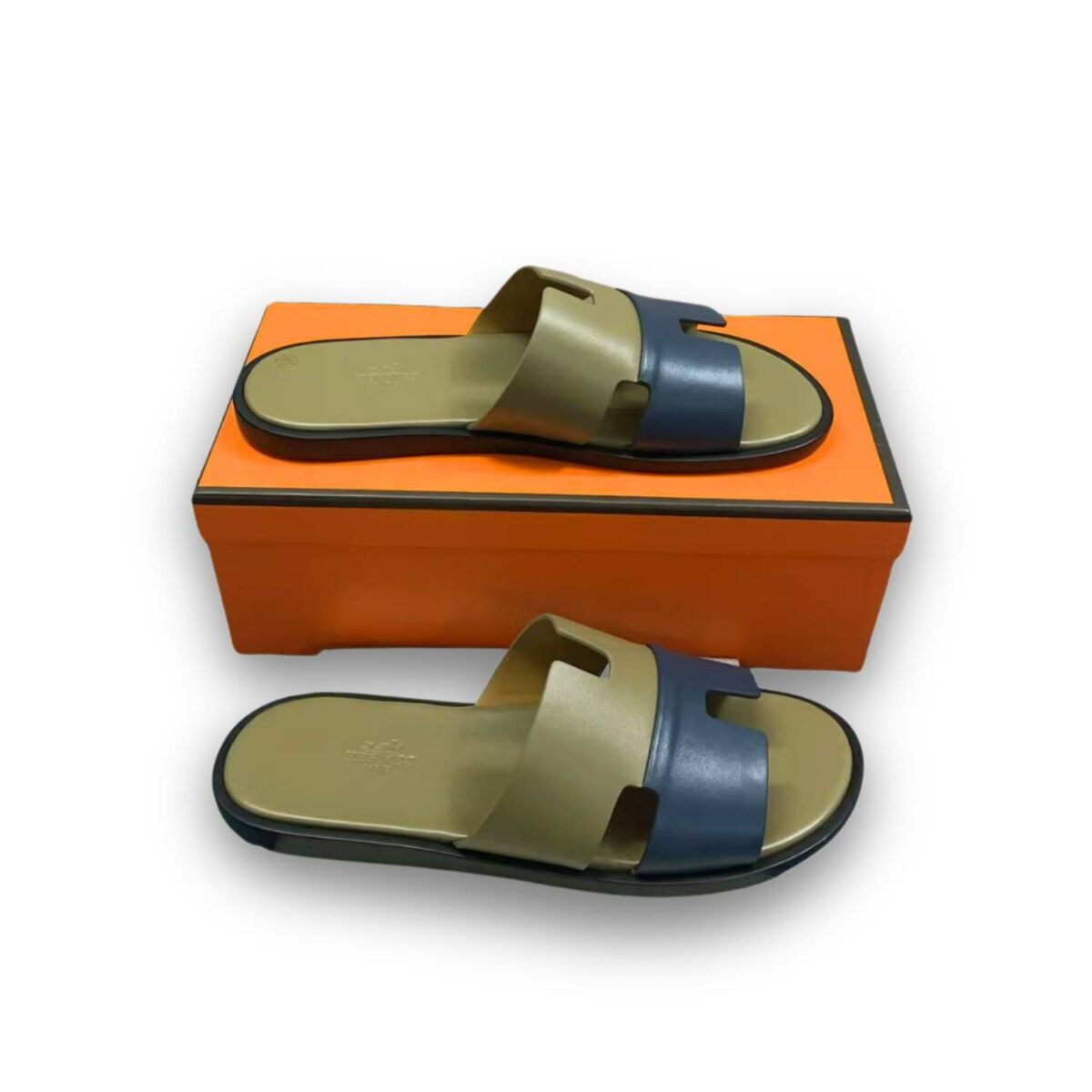 Hermes Izmir Sandal Green/Indigo For Men H211868ZH61415