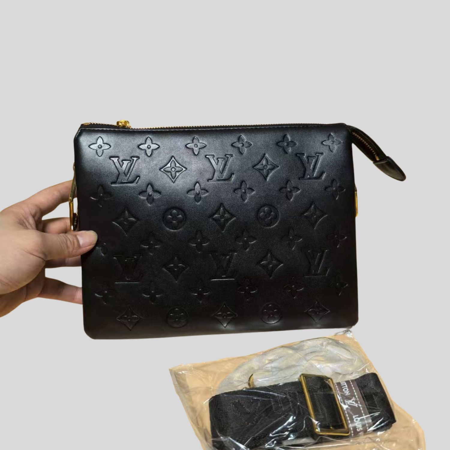 Special Set Louis Vuitton: Coussin PM Monogram Bag + Classic Stud Earrings Gold
