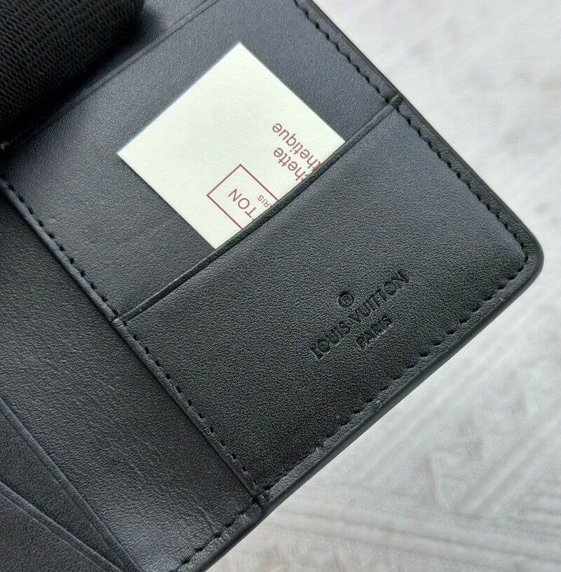 Louis Vuitton Pocket Organizer In Black Monogram Shadow Calfskin For Men, Men's Wallet 11cm LV M62899