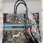 Christian Dior Large Dior Book Tote Blue Multicolor Bag For Women M1286ZRUV_M962- 16.5 Inches/ 42 Cm