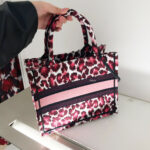 Christian Dior Small Dior Book Tote Bag Burgundy Multicolor For Women M1265ZRHM_M974- 10.5 Inches/ 26.5 Cm