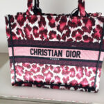 Christian Dior Small Dior Book Tote Bag Burgundy Multicolor For Women M1265ZRHM_M974- 10.5 Inches/ 26.5 Cm