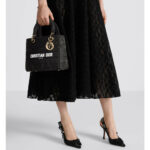 Christian Dior Medium Lady D-Lite Bag Black For Women M0565OSEL_M911- 9.5 Inches/ 24 Cm