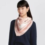 Christian Dior Toile De Jouy Sauvage 90 Square Scarf Ivory And Pink - 15JOU090I602_C420