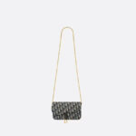 Christian Dior Saddle Pouch With Chain Blue Bag For Women S5907CTZQ_M928- 8.5 Inches/ 21.5 Cm