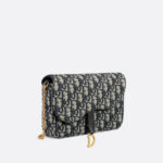 Christian Dior Saddle Pouch With Chain Blue Bag For Women S5907CTZQ_M928- 8.5 Inches/ 21.5 Cm