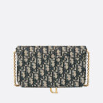 Christian Dior Saddle Pouch With Chain Blue Bag For Women S5907CTZQ_M928- 8.5 Inches/ 21.5 Cm
