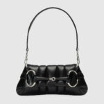 Gucci Horsebit Chain Small Shoulder Black Bag For Women 764339 AACU1 1000- 10.6 Inches/ 26.9 Cm
