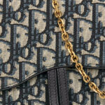 Christian Dior Saddle Pouch With Chain Blue Bag For Women S5907CTZQ_M928- 8.5 Inches/ 21.5 Cm