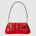 Gucci Horsebit Chain Small Shoulder Red Bag For Women 764339 AACU1 6404- 10.6 Inches/ 26.9 Cm