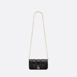 Christian Dior Lady Dior Phone Pouch Black For Women S0977ONMJ_M900- 7.5 Inches/ 18. 5 Cm