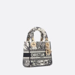 Christian Dior Mini Lady D-Lite Latte and Black Bag For Women M0500ORHZ_M941- 6.5 Inches/ 17 Cm