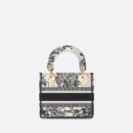 Christian Dior Mini Lady D-Lite Latte and Black Bag For Women M0500ORHZ_M941- 6.5 Inches/ 17 Cm